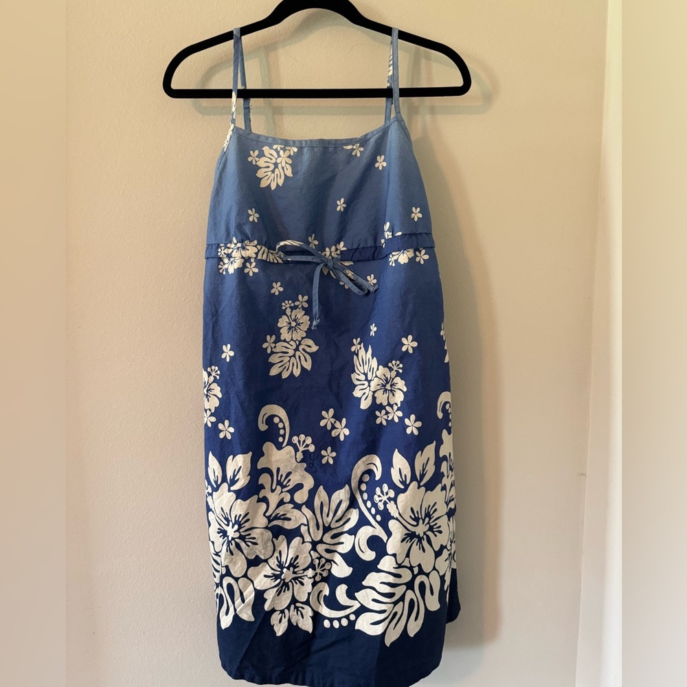 🌊 Blue Floral Royal Creations Sun Dress